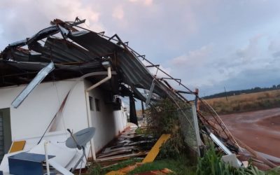 Vendaval causa estragos e Estado tem alerta para temporal