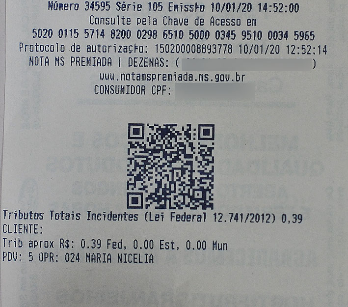 Consumidor não precisa guardar cupom para sorteio da Nota MS Premiada